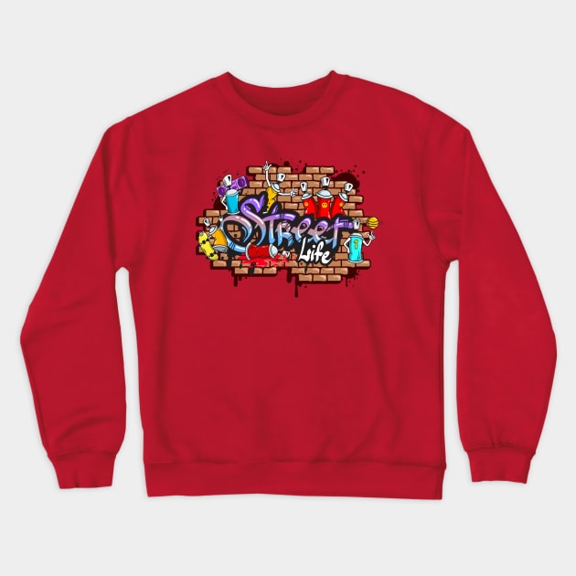 Street Life - Street Artist Crewneck Sweatshirt by Clicky Commons